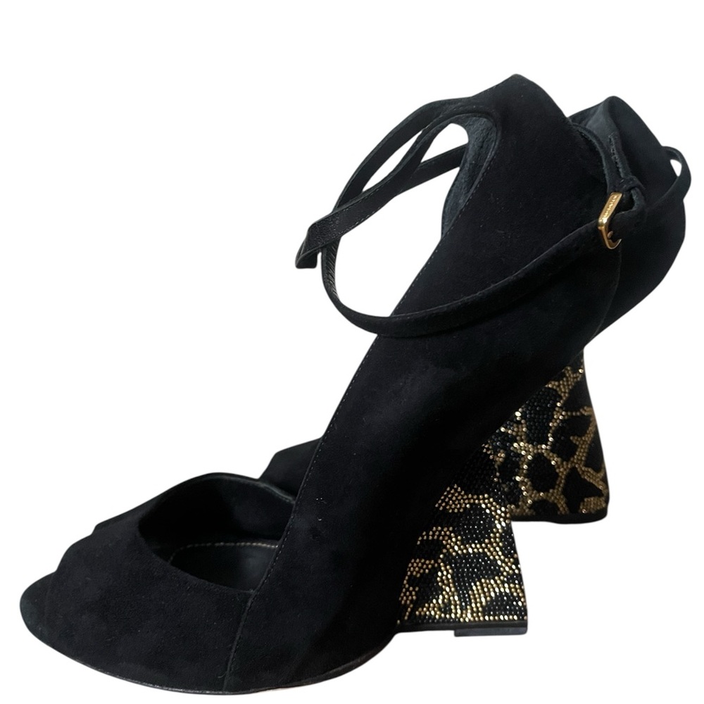 Brand new Sergio Rossi Black and Gold Heels
